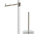 Bright chrome-white 2-bar towel stand + soap dish +toilet-roll holder + brush holder