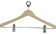 Wood hanger with anti-theft hook, metallic anti-theft ring and metallic clothes peg