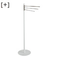 Bright chrome-white 3-bar towel stand