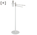 White-chrome 2-bar towel stand and dispenser