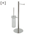 Bright chrome freestanding toilet-roll holder brush holder