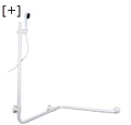 Handle 90º with shower kit 120x70x70 cm.