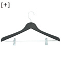 Plastic hanger with normal hook and metallic clothes peg