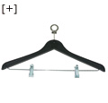 Plastic hanger with anti-theet hook, metalllic anti-theft ring and metalic clothes peg