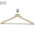 Wood hanger with anti-theft hook, metallic anti-theft ring